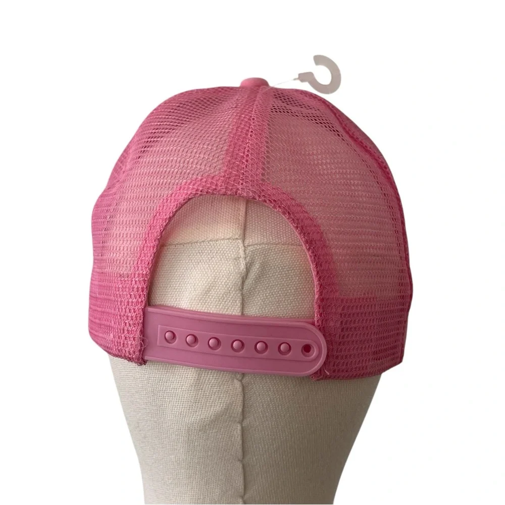 NWT pink taco shop foam mesh snap back trucker hat pink black - Picture 6 of 11